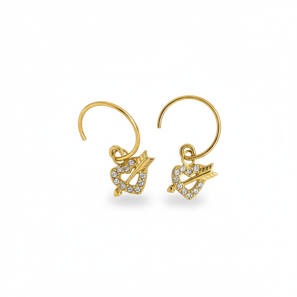 Aretes Golden Arrow Heart
