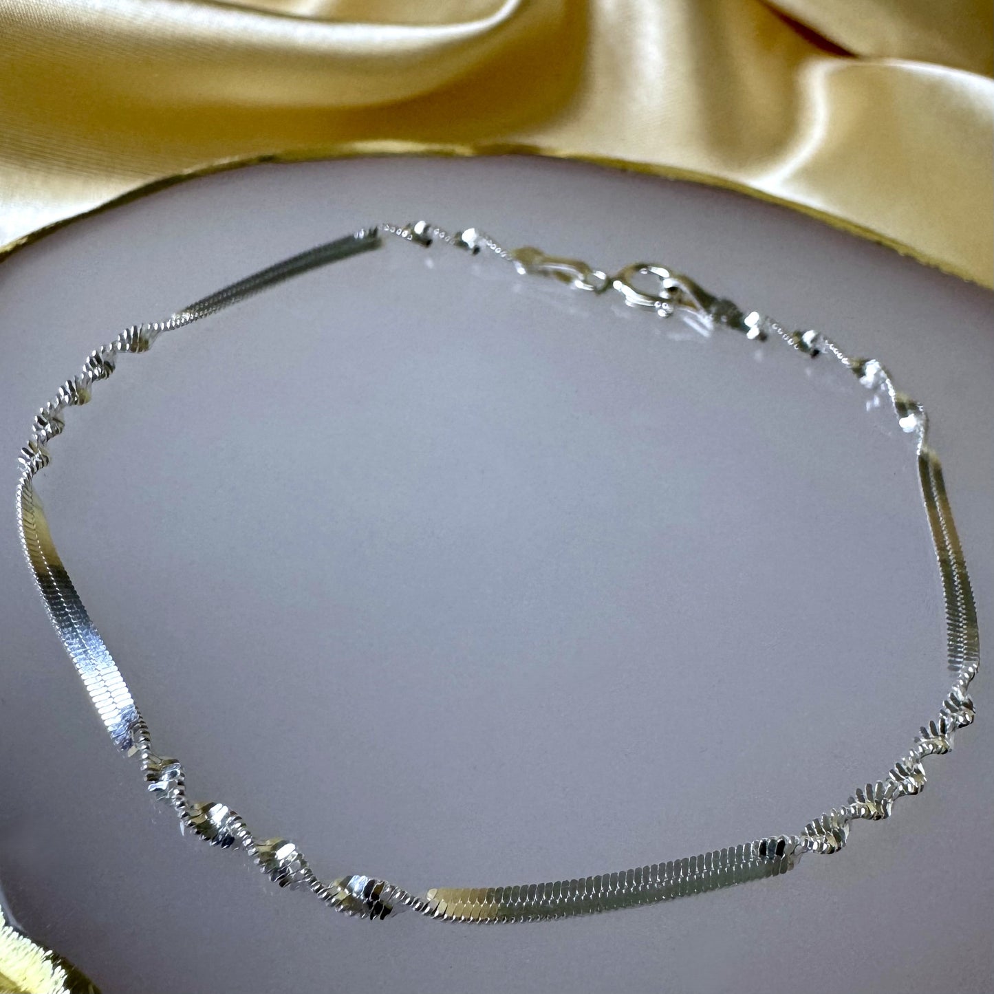 Pulsera Espiral de Plata Brillante