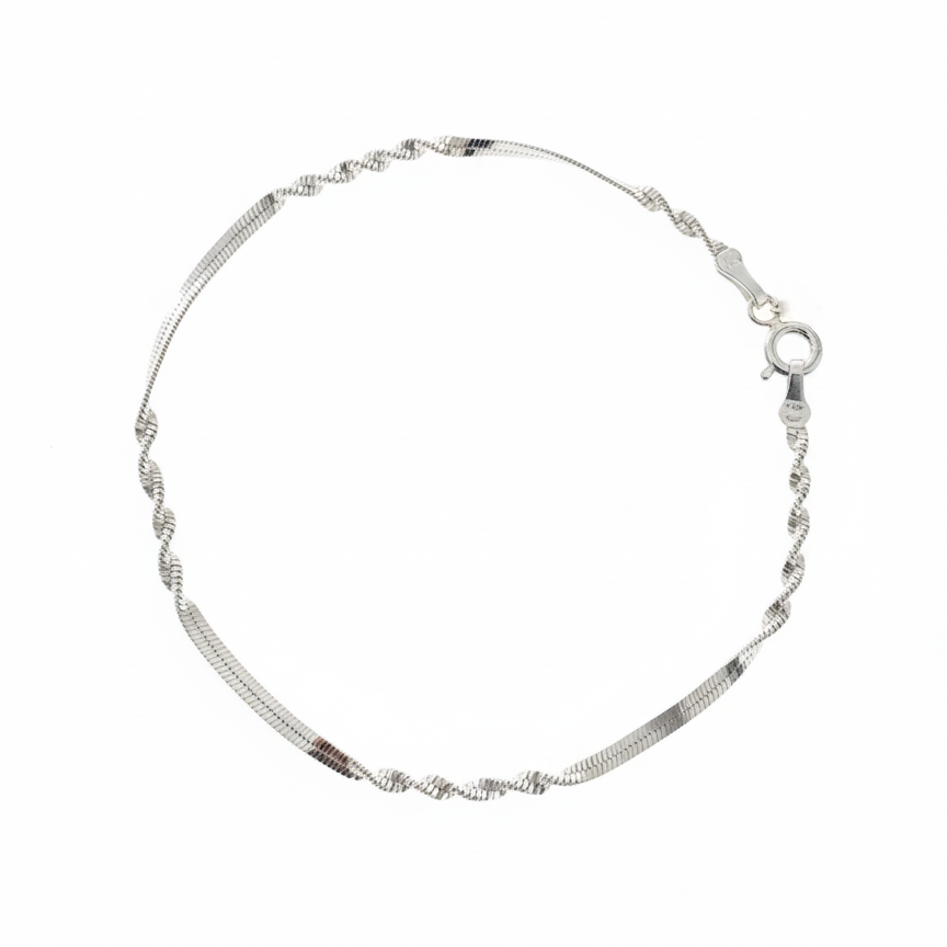 Pulsera Espiral de Plata Brillante