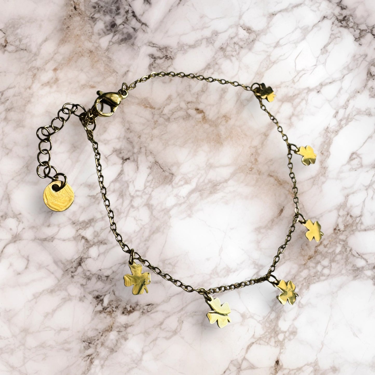 Pulsera Trébol Dorado de la Suerte
