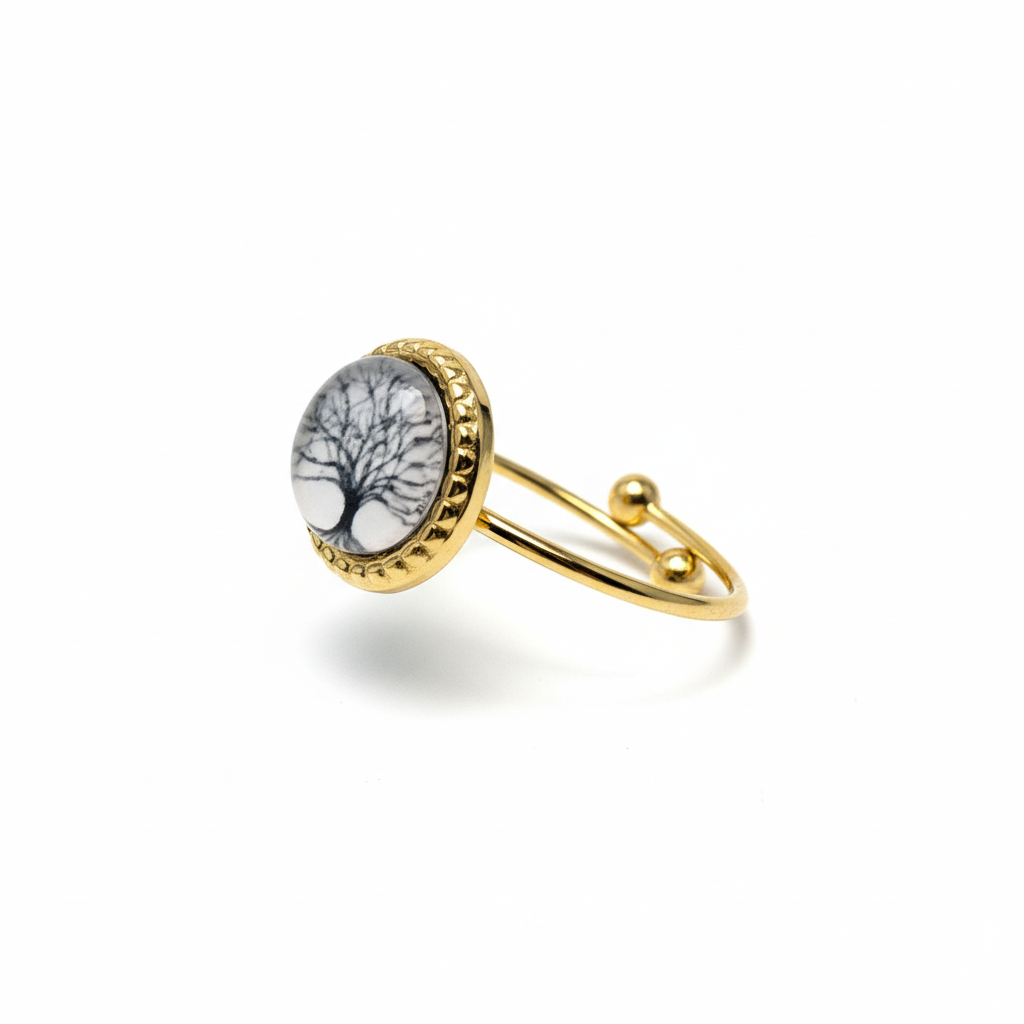Anillo Árbol de la Vida Dorado