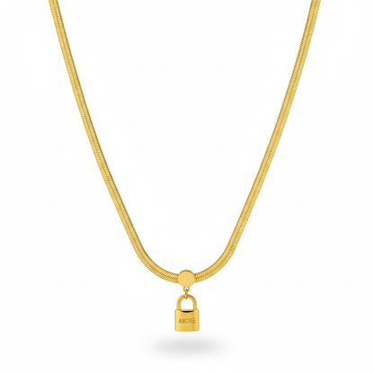 Collar Candado Amore Dorado
