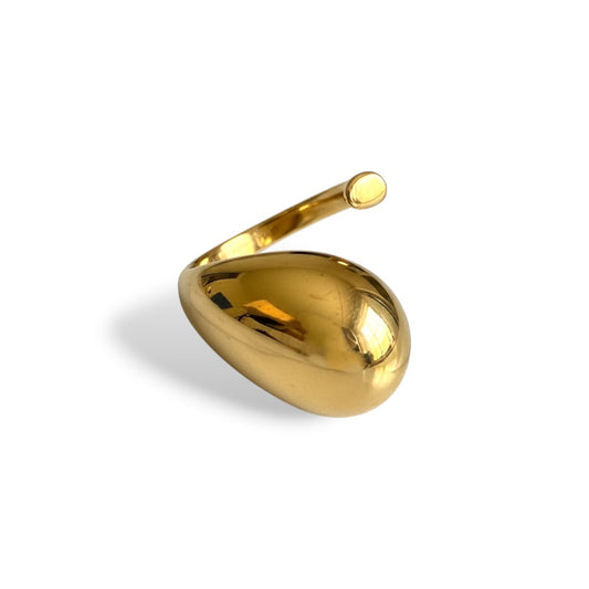 Anillo Abstracto Gota Dorada